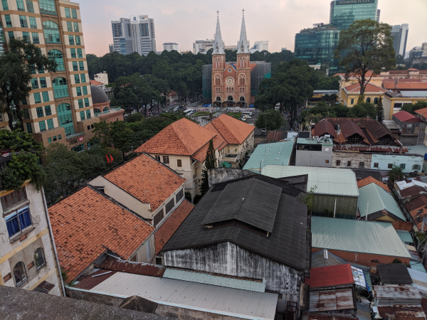 Looking over the French Quarter in Saigon, Vietnam