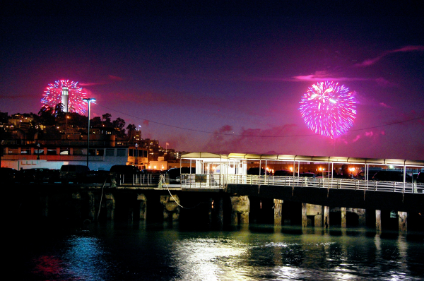 Fireworks in San Francisco Fisherman's Wharf