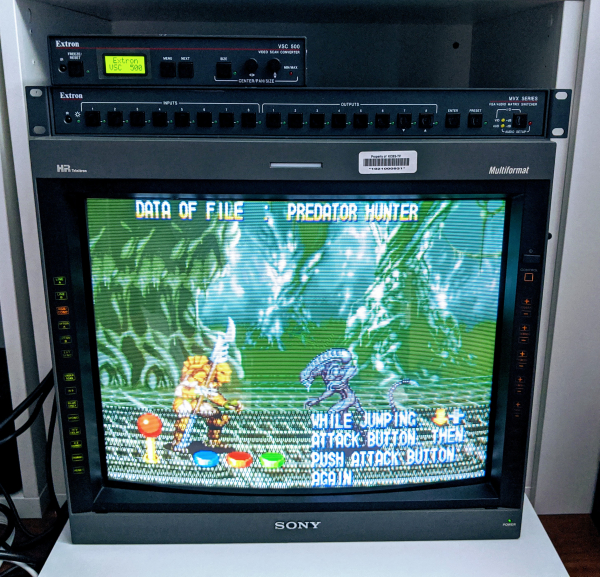 480p retro gaming setup with sony pvm 20l5